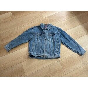Vintage Denim Gear Mens XL Light Wash Blue Jean Trucker Jacket